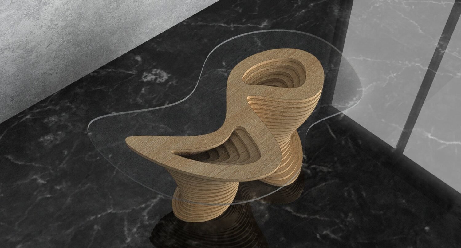 Parametric Wavy Wooden Furniture 44 - Coffee Table Design / CNC files for cutting