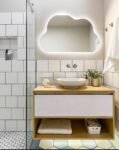 Cloud Shaped Asymmetrical Special Led Mirror, Illuminated Modern Bathroom Mirror, Living Room Design, Aesthetic Entrance Mirror, Home Decor