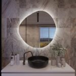 Elara , Asymmetrical , Irregular ,Bathroom, Washbasin Mirror, Led, Decorative Mirror, Led Mirror, Mirror,Touch Led , Touch Switch