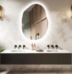 Asymmetrical Illuminated Mirror, Irregular LED Lighted Mirror, Large LED Bathroom Mirror, Aesthetic Bedroom Mirror, Decorative LED Mirror
