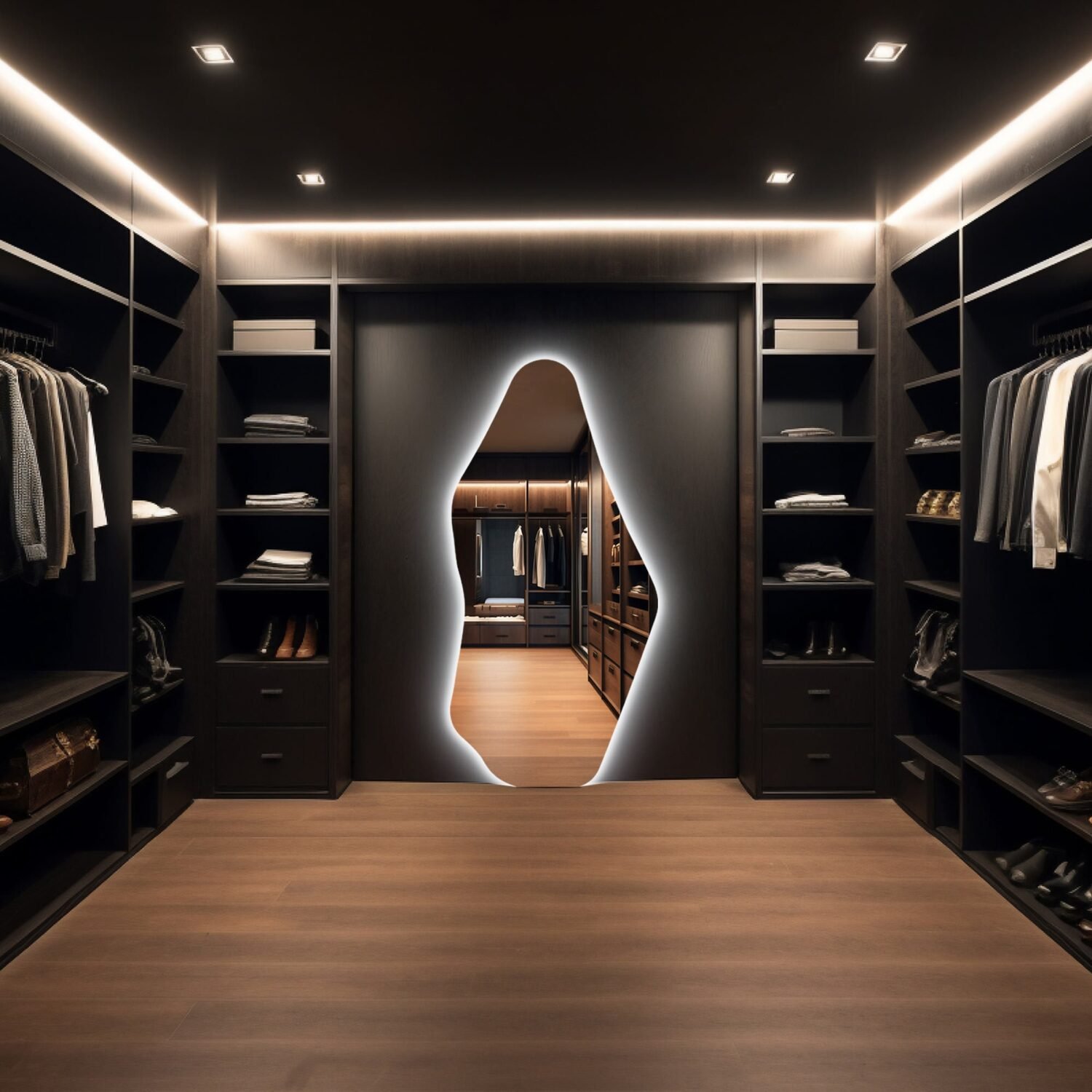 Led Lighted Full Length Mirror, Floor Length Mirror with Led Lights, Illuminated Full Body Mirror, Backlit Bathroom Mirror, Long Wavy Mirror