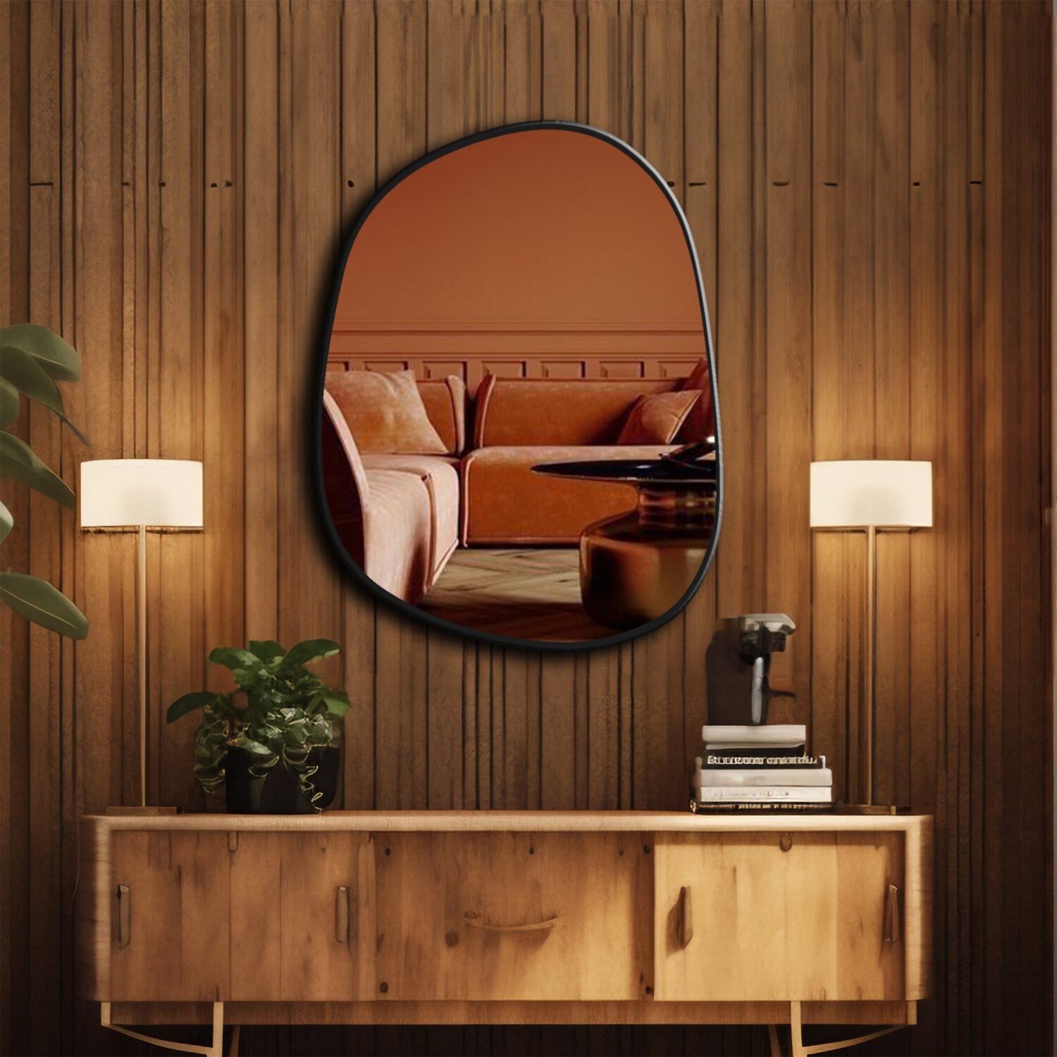 Irregular Modern Mirror, Asymmetrical Gold Framed Mirror, Aesthetic Home Decor, Bathroom Mirror, Entryway Wall Mirror, Mirror Wall Decor