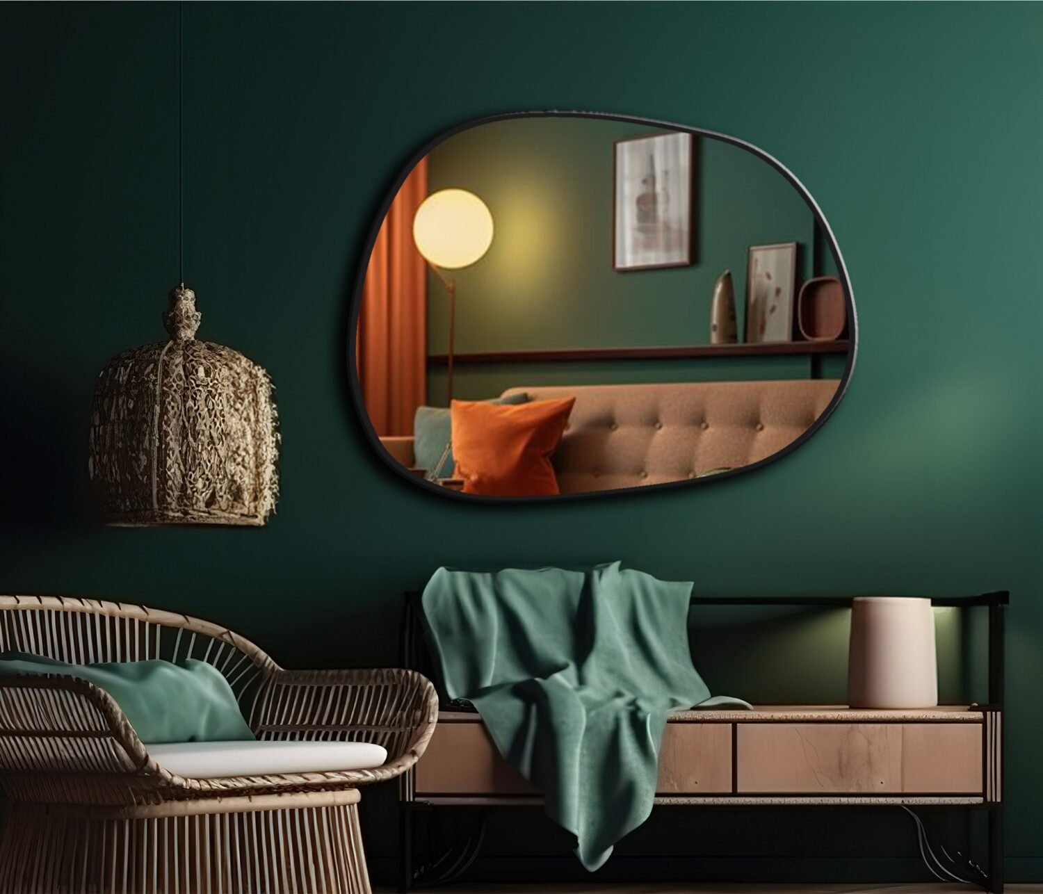 Irregular Modern Mirror, Asymmetrical Gold Framed Mirror, Aesthetic Home Decor, Bathroom Mirror, Entryway Wall Mirror, Mirror Wall Decor