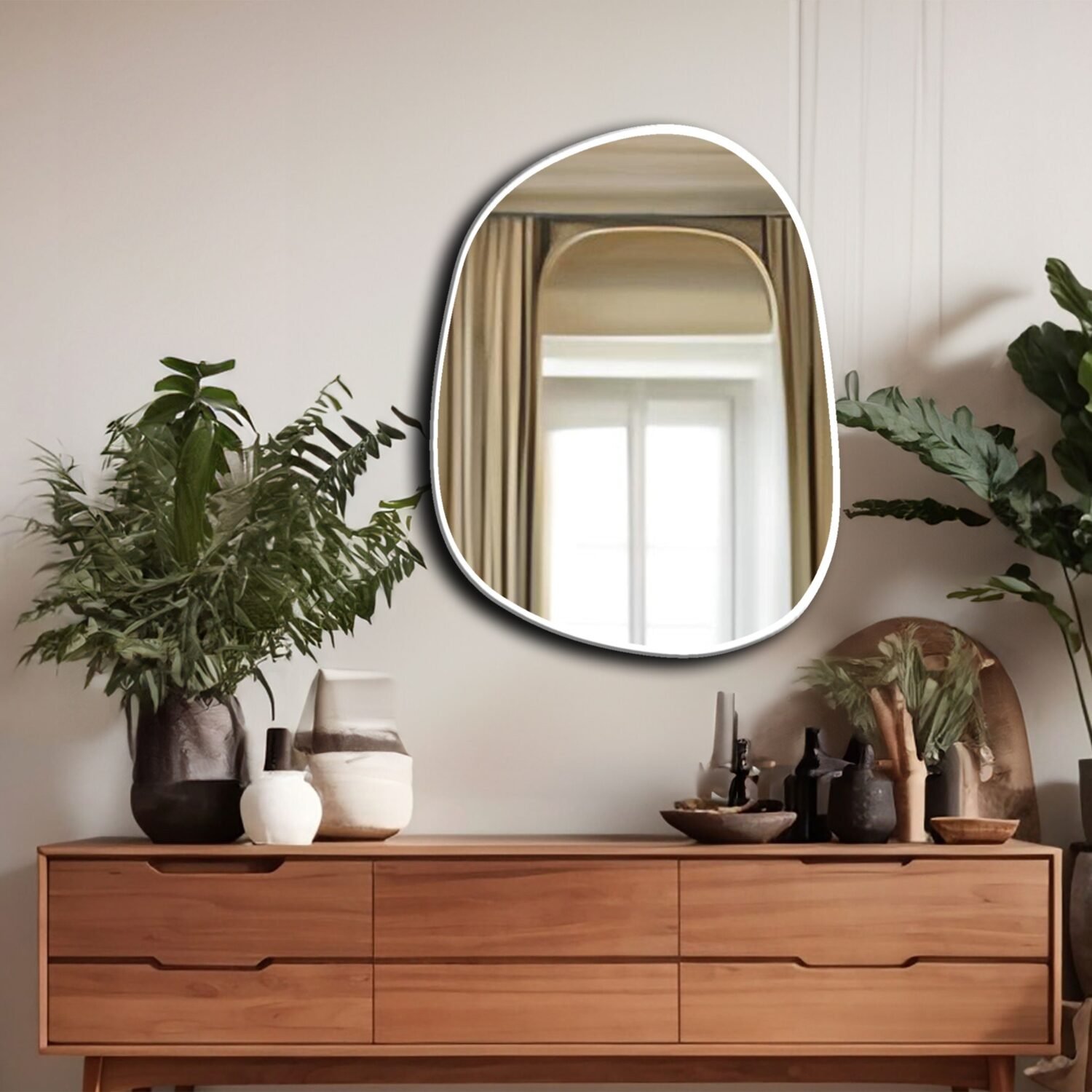 Irregular Modern Mirror, Asymmetrical Gold Framed Mirror, Aesthetic Home Decor, Bathroom Mirror, Entryway Wall Mirror, Mirror Wall Decor