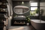 Full length LED illuminated bathroom mirror - backlit modern mirror - asymmetrical illuminated mirror - irregular mirror - aesthetic mirror