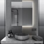 Frameless Rectangular Mirror, Minimalist mirror with additional functions touch-sensitive light switch mirror, Personalized settings