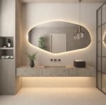 Sile Irregular Wall LED Mirror Asymmetrical Design Home Backlight Mirror Aesthetic Bathroom Mirror Unique Mirror