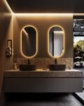 Oval Mirror LED, Mirror for Bathroom Bedroom, Aesthetic Irregular Decorative Mirror, Asymmetrical Mirror, Vanity Mirror, Makeup Mirror