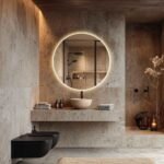 Round LED Bathroom Mirror, Circle Mirror with Lights, Illuminated Vanity Wall Mirror