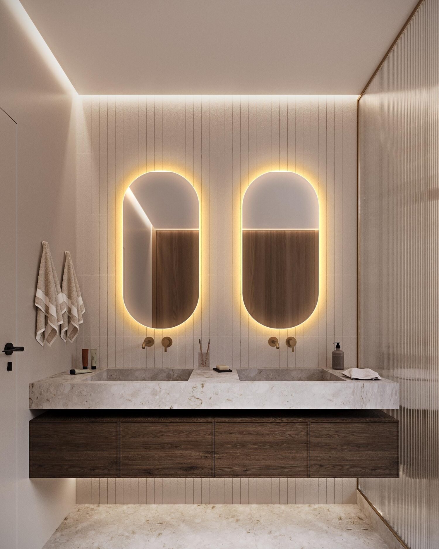 Oval Mirror LED, Mirror for Bathroom Bedroom, Aesthetic Irregular Decorative Mirror, Asymmetrical Mirror, Vanity Mirror, Makeup Mirror