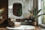 Modern Asymmetrical Led Mirror, Irregular Illuminated Bedroom Mirror, Aesthetic Mirror, Led Bathroom Decor, Elegant Housewarming Gift