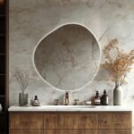 Circular Asymmetrical LED Mirror, Irregular Illuminated Bathroom Mirror, Circular Aesthetic Led Mirror, Makeup LED Mirror, Mirror Wall Decor