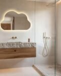 Cloud Shaped Asymmetrical Special Led Mirror, Illuminated Modern Bathroom Mirror, Living Room Design, Aesthetic Entrance Mirror, Home Decor