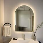 Arched LED Bathroom Mirror - Arch Shape Mirror - Modern Bathroom Toilet Aesthetics LED Mirror - Arched Wall Mirror - Makeup Backlit Mirror