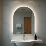 Arched LED Bathroom Mirror - Arch Shape Mirror - Modern Bathroom Toilet Aesthetics LED Mirror - Arched Wall Mirror - Makeup Backlit Mirror