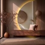 Half Moon Entryway Led Mirror, Radius Livingroom Big Mirror, Half Circle Wall Led Mirror, Modern Bathroom Full Length Mirror
