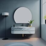 Half Circle LED Mirror - Modern Wall Mounted Lighted Mirror for Bathroom, Bedroom Entryway Decor - Half Moon Semi Circle LED Radius Mirror